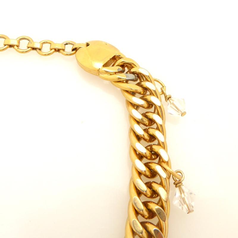 Elegant Rainy Day Blue Apatite Necklace with Vintage Gold Plated Chain and Crystal Accents