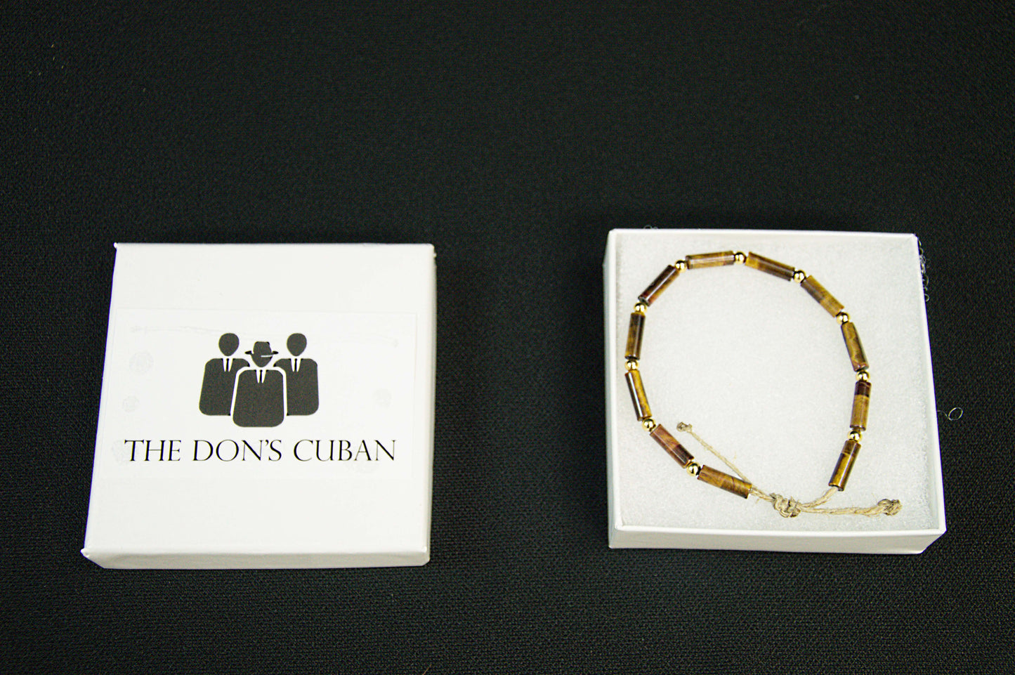 10K Solid Gold Tiger's Eye Beaded Bracelet