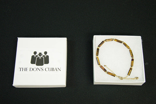 10K Solid Gold Tiger's Eye Beaded Bracelet