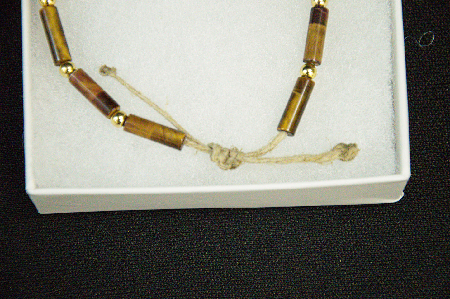 10K Solid Gold Tiger's Eye Beaded Bracelet